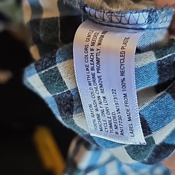 Ava & Viv- Blue and Black Plaid Short Sleeve Flutter Knee Length Dress- … - Picture 5 of 6